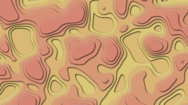 Красочный оранжевый фон на тему геодезии или топографии. Абстрактный топографический фон — стоковое видео