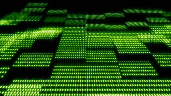 Fondo de tecnología digital. Red con estructura de puntos verde claro brillante —  Fotos de Stock