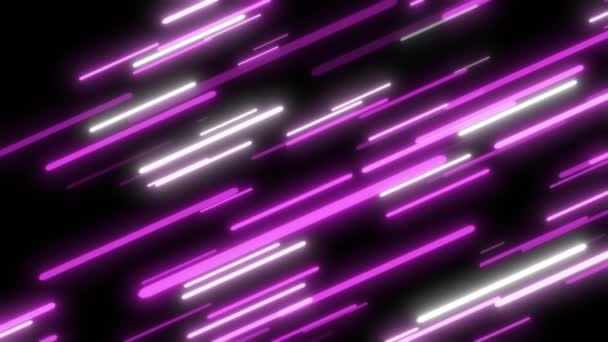 Pink flying neon lights abstract background — Stockvideo