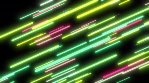 Barevné létající neonová světla abstraktní pozadí — Stock video