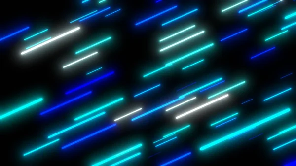 Blue flying neon lights abstract background — Stockfoto