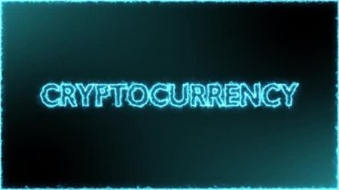 Siyah arkaplan üzerinde mavi yangın enerjisi üzerine kripto para