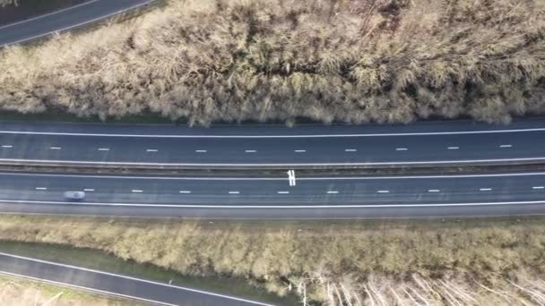 Vista aérea da rodovia no sul da Bélgica — Vídeo de Stock