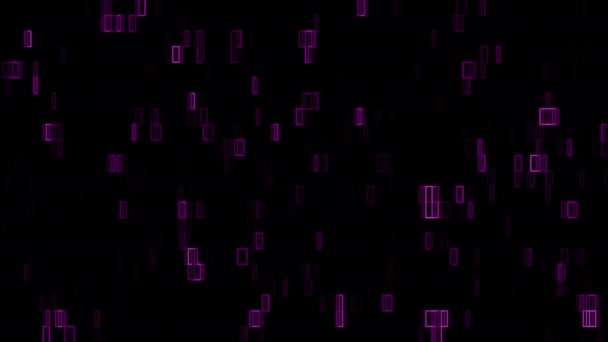 Розовый цифровой квадратный контур современный анимированный фон — стоковое видео