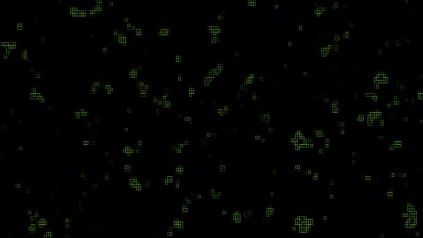緑のデジタル正方形の回路現代的なアニメーションの背景 — ストック動画