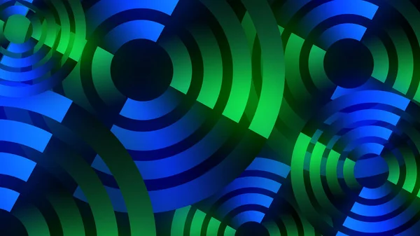 Blauwe en groene kleurrijke digitale cirkelvormige vormen abstracte achtergrond — Stockfoto