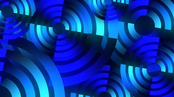 Colorato blu digitale forme circolari sfondo astratto — Foto Stock