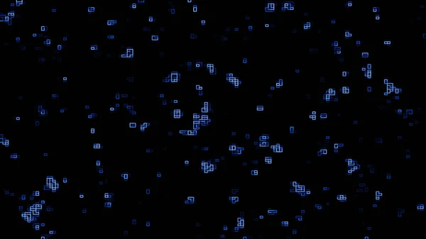 Circuito quadrato digitale blu moderno sfondo animato — Foto Stock