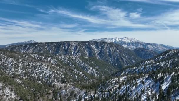 Aerial view of snow mountain, South California, USA — Stockvideo