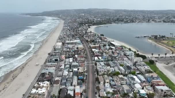 Aerial view of Mission Bay in San Diego, California — Stockvideo