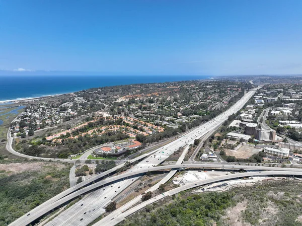 Aerial View Highway Interchange Junction San Diego Freeway Interstate California — Stock Photo, Image