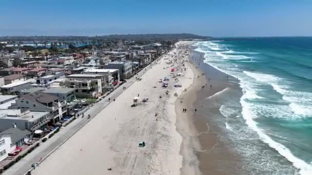 Aerial View Mission Bay Beach San Diego California Usa Famous — Vídeo de stock