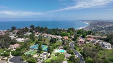 Aerial view of La Jolla with big villas, San Diego, California, USA