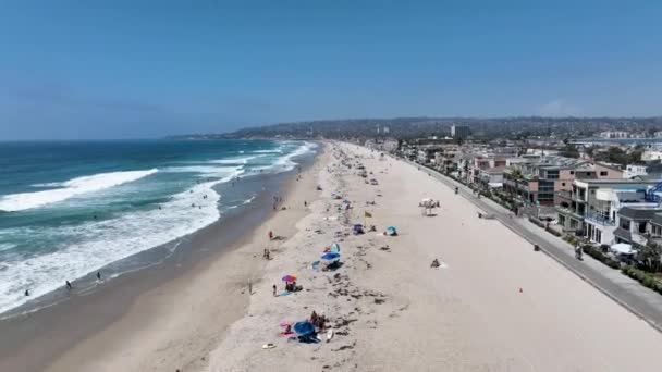 Aerial View Mission Bay Beach San Diego California Usa Famous — Vídeo de stock