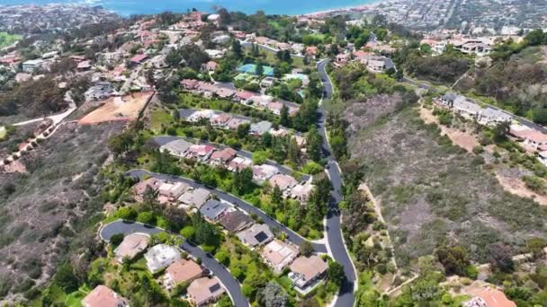 Aerial View Jolla Big Villas San Diego California Usa — Stockvideo