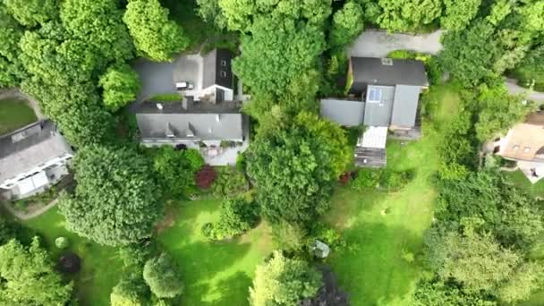 Aerial View Luxury Villas Garden Surrounded Forest Country Side Area — Wideo stockowe