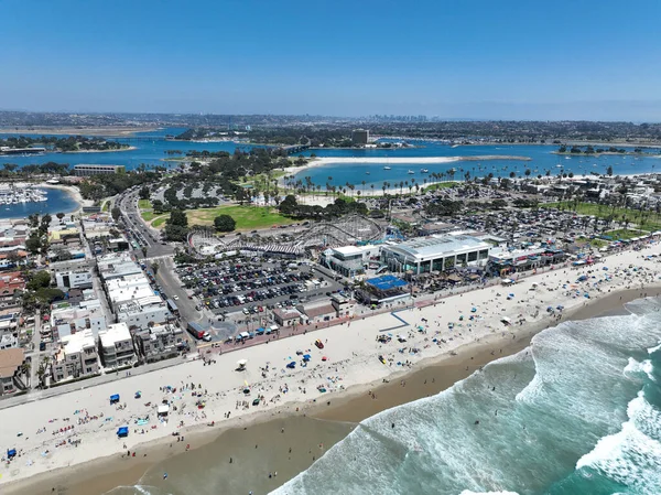 Vista Aérea Belmont Park Parque Diversões Construído 1925 Calçadão Mission — Fotografia de Stock