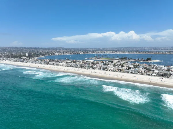 Aerial View Mission Bay Beach San Diego California Usa Famous Fotos De Bancos De Imagens