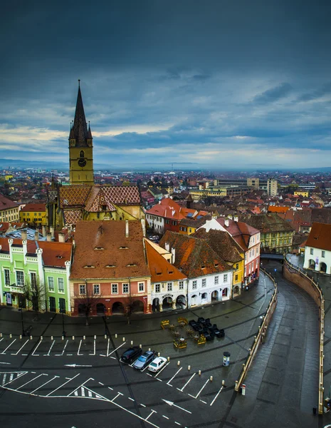 Sibiu, petite vue carrée Photo De Stock