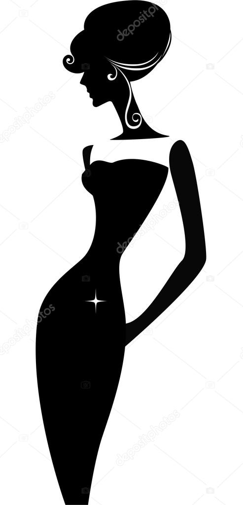 Download Silhouette of elegant woman in profile ⬇ Vector Image by © filitova | Vector Stock 13925973