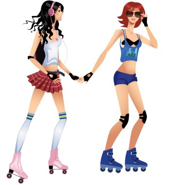 Two fashion roller girls