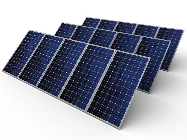 Paneles solares en serie — Foto de Stock
