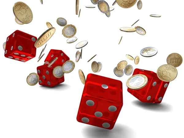 Cash and dice — Stock Photo, Image