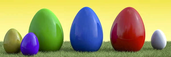 Panoramica delle uova di Pasqua — Foto Stock