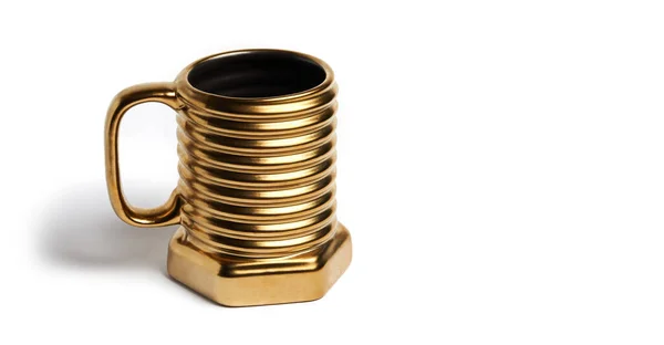 Golden Cup Shaped Big Bolt Handle Isolated White Background Copy — Stockfoto