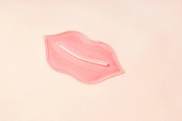 Розовые Гидрогелевые Губы Бежевом Фоне Корейская Косметика Косметология Уход Кожей — стоковое фото