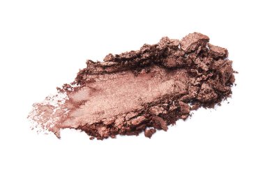 Kahverengi göz farı lekesi beyaza izole edilmiş. Güzellik, moda, festival ve makyaj konsepti.