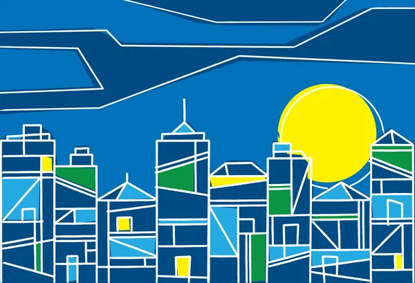 City Skyline Illustration — Stock Vector
