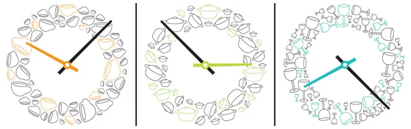 Analog Clock Vector Pattern — Stock Vector