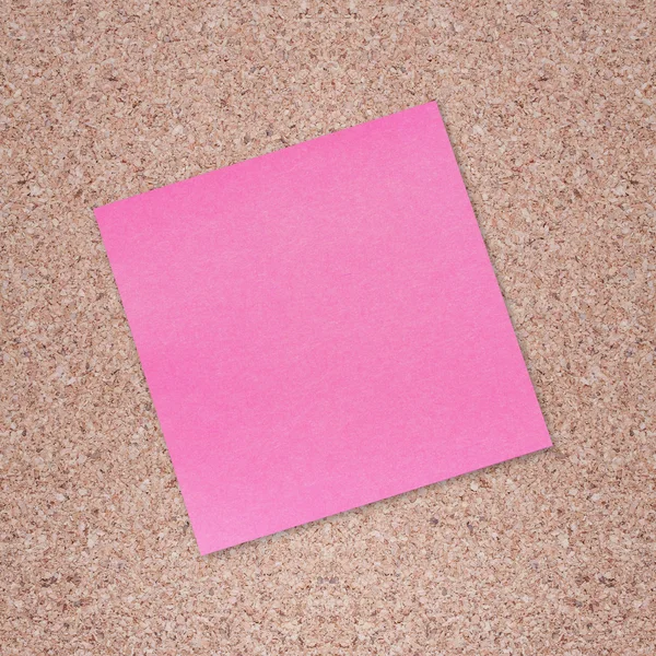 Sticky note on cork board — Stock Photo, Image