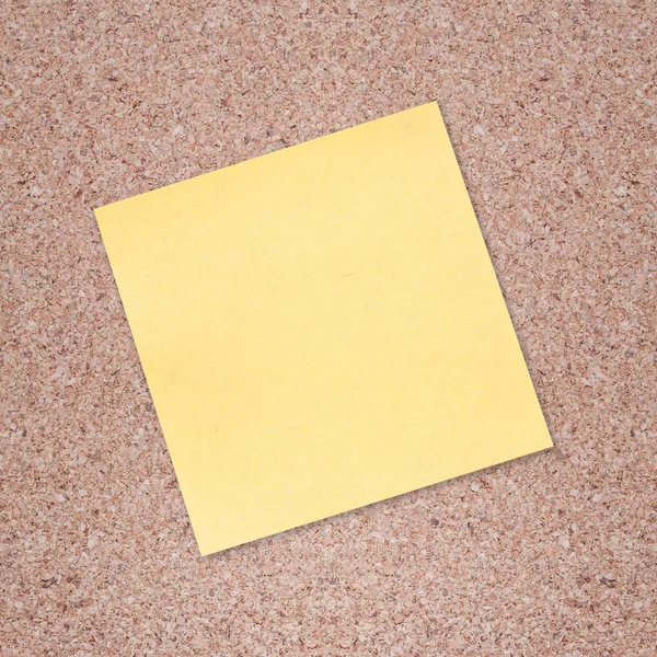 Sticky note on cork board — Stock Photo, Image