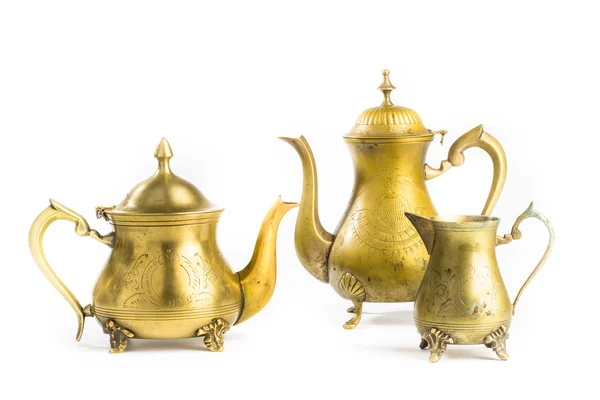 Antike Teekanne aus Messing — Stockfoto