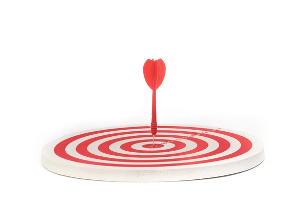 Red dart on target — Stock Photo, Image