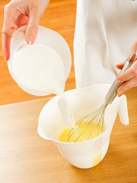 Mixing dough — Stock Photo, Image