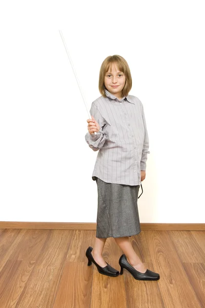 Çocuk bir yetişkin elbise — Stok fotoğraf