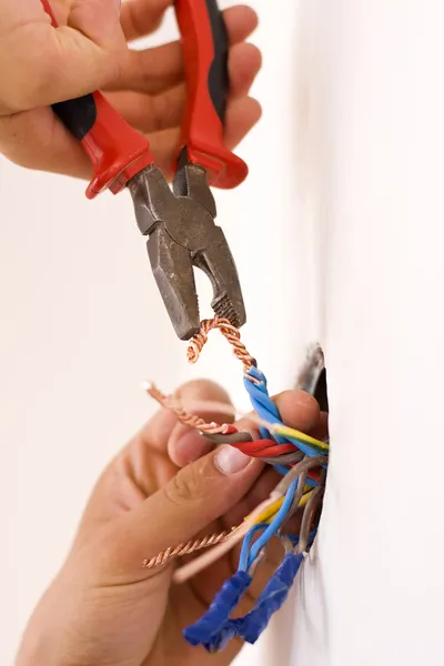 Handyman working closeup — Stock Photo, Image