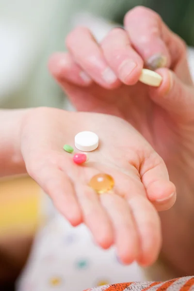 Medications for an old woman — Stock Photo, Image