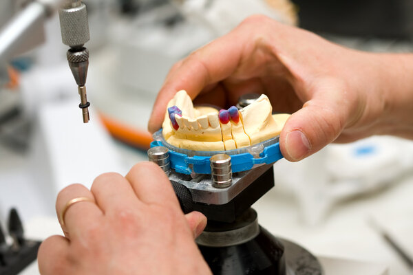 Dental technician working