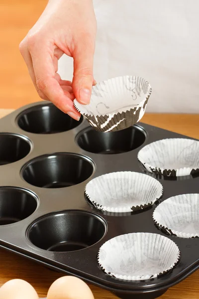 Preparación de magdalenas — Foto de Stock