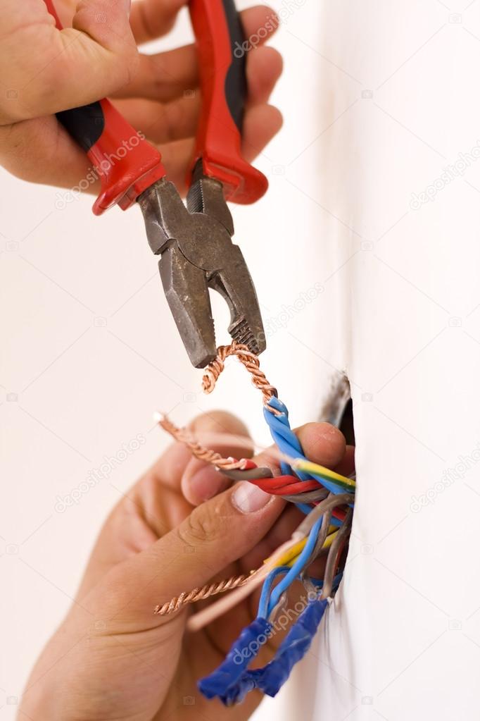 Handyman working closeup