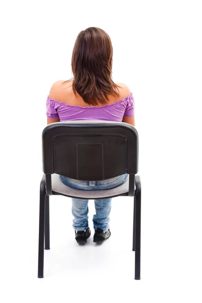 Attentive girl sitting — Stock Photo, Image