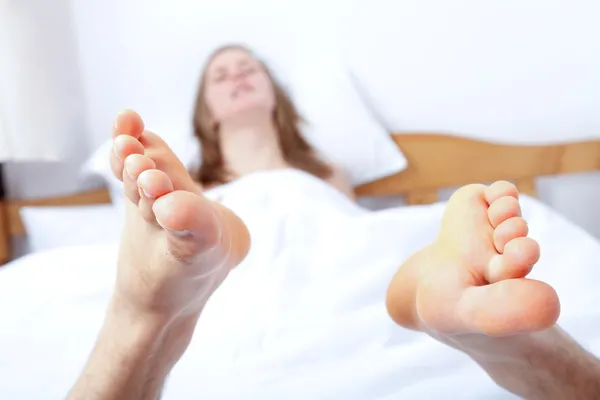 Mulher desfrutando de serviços orais — Fotografia de Stock