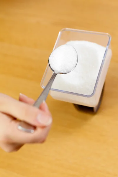 Measuring sugar — Stock Photo, Image