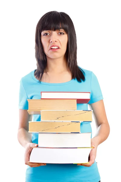 Sad Student Having Too Much To Learn — Stock Photo, Image