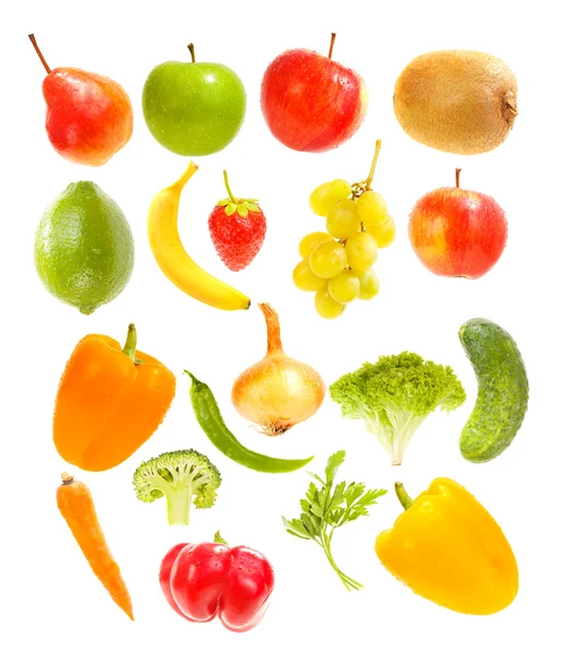下降的水果和蔬菜 — 图库照片