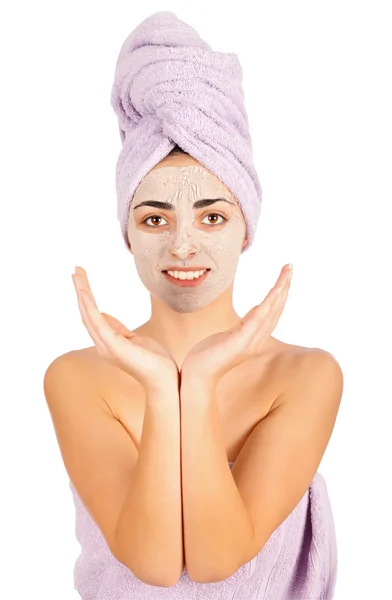 Cosmetic Mask On Smiling Woman — Stock Photo, Image